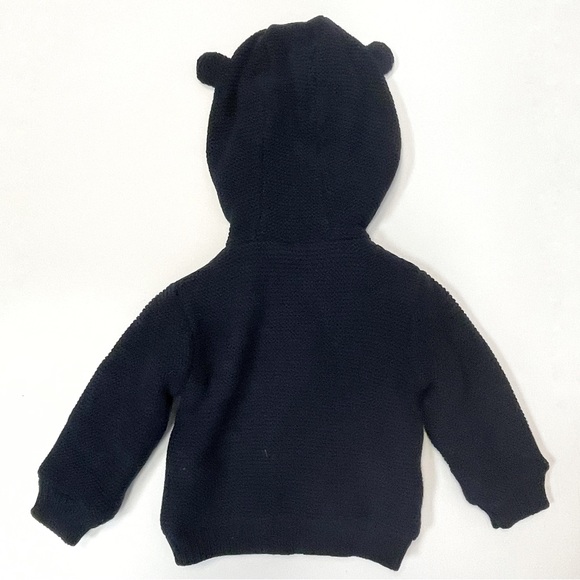 Minoti • baby fleece lined cotton cardigan sweater buttons hood ears • 9 months - Picture 4 of 8